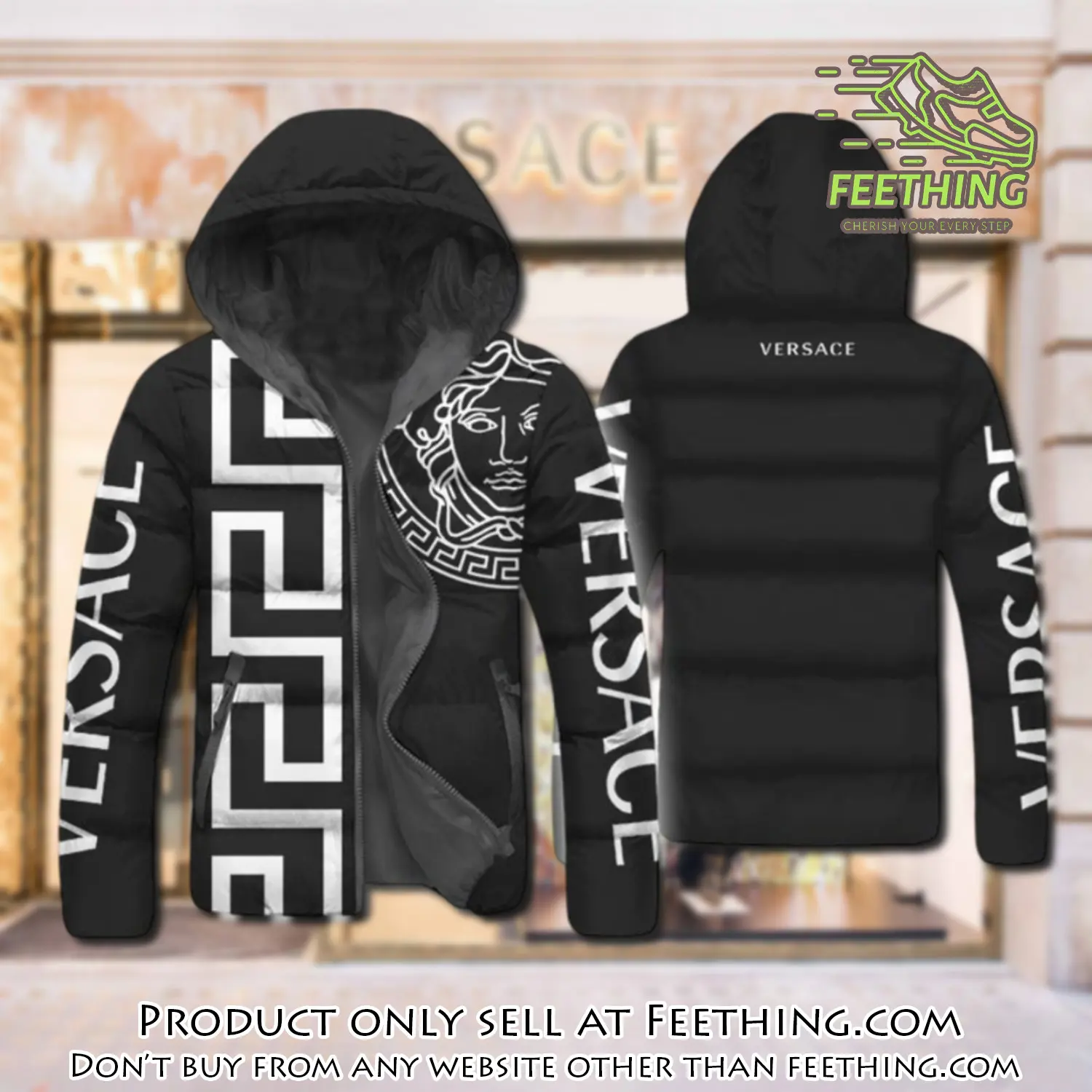 Versace downfilled coat ultralight down jacket outdoor jacket warm outwear dfj1024 ft5312906